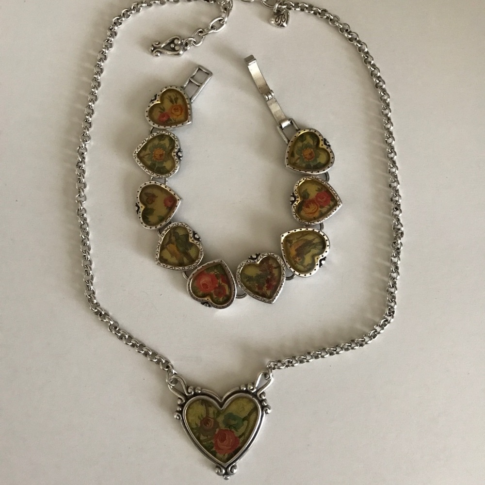 Brightion Vintage hearts necklace and bracelet